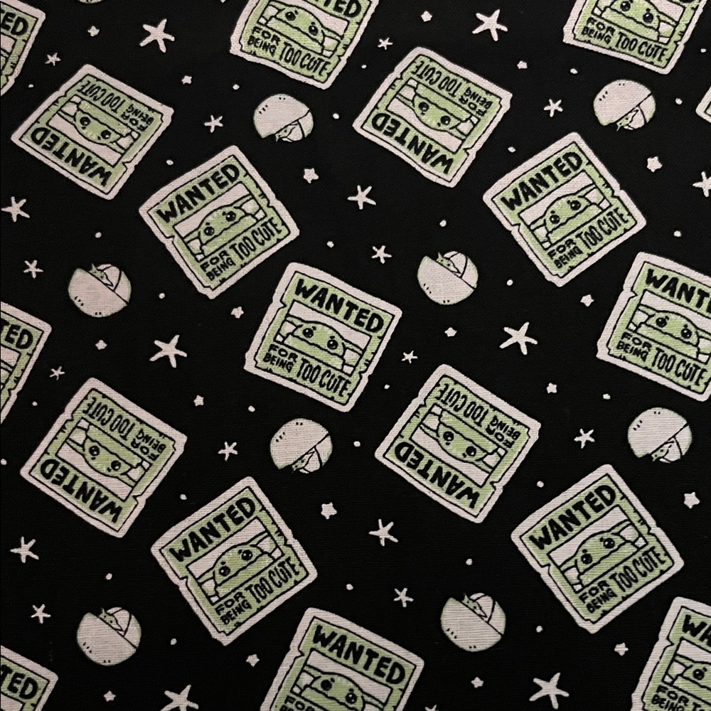 Mandalorian Grogu fabric, 45 in wide, 4 yards, 100% cotton, NWOT
